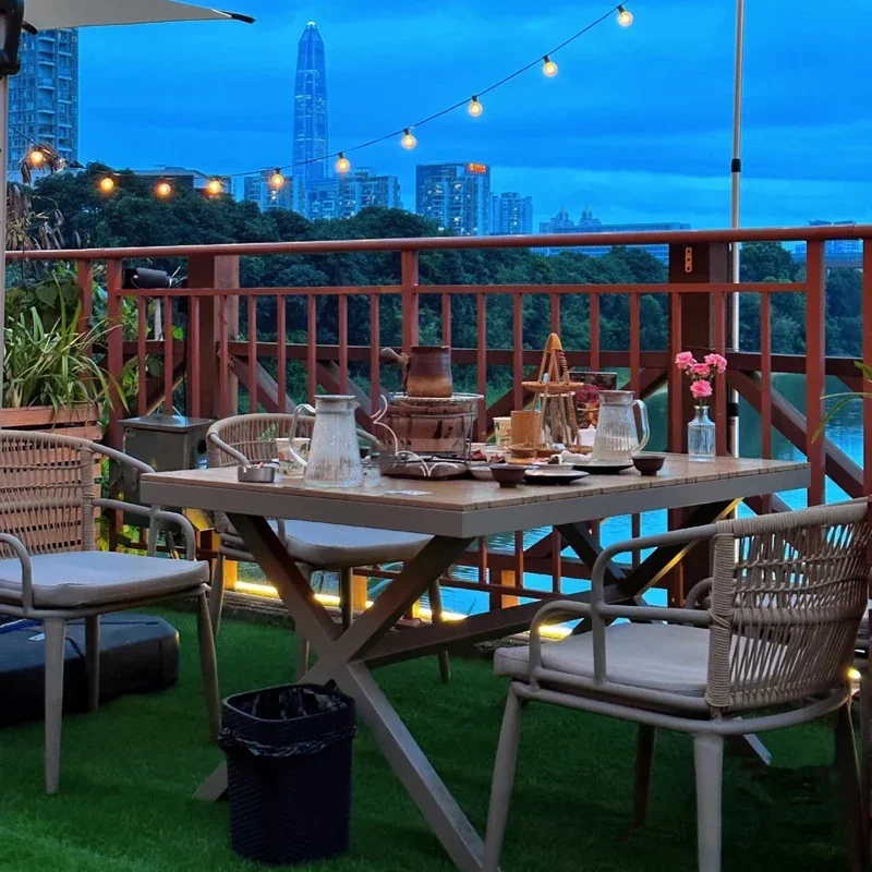 Designer Lounge Garden Furniture Sets Mobile Coffee Kitchen Restaurant Table Side Study Luxury Camping Mesa Office Furniture