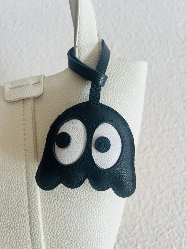 

Leather Little Ghost Keychain Pendant Mobile Phone Pendant Bag Little Ghost Keychain Goatskin