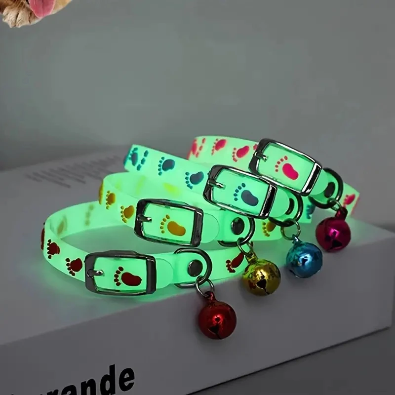 Im Dunkeln leuchtendes reflektieren des Haustier halsband mit Glocke für kleine Hunde und Katzen-halten Sie Ihr Haustier nachts sicher und sichtbar