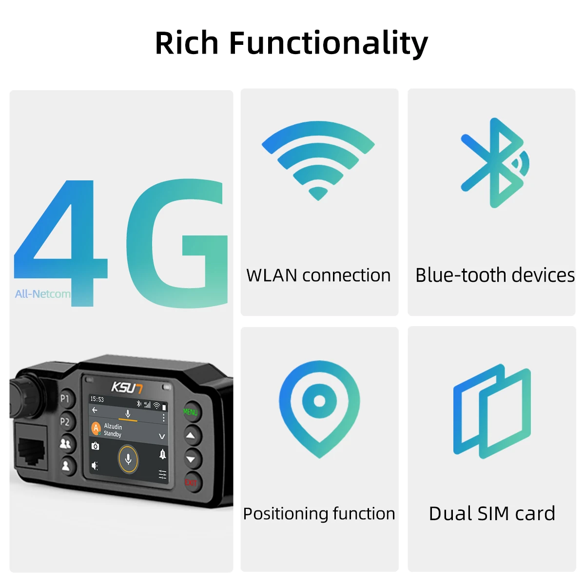 KSUN ZL1200 WCDMA CDMA GSM محطة راديو المحمول اتجاهين أجهزة الراديو محطة السيارة راديو متوافق مع تطبيق ZELLO
