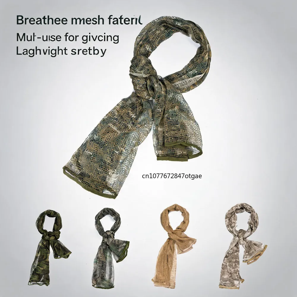 Camouflage Netting Tactical Mesh Net Camo Scarf Sports Hunting Shooting Wild Photography Airsoft Sniper Mesh Hiking Scarves