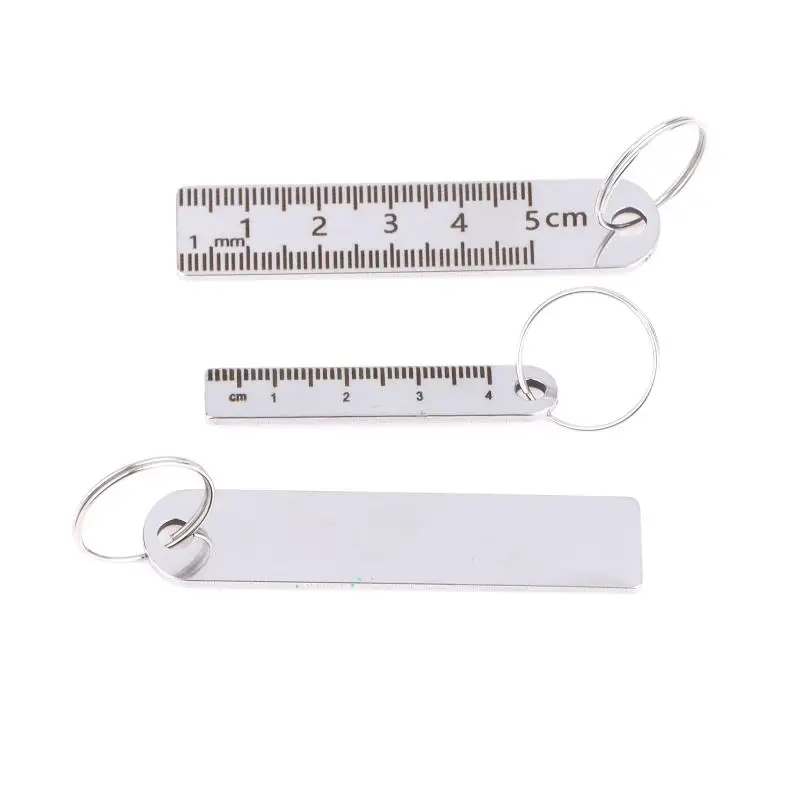 Mini Edelstahl-Lineal Schlüsselanhänger | 1-5cm Tragbares Messwerkzeug Schlüsselanhänger (Diebstahlsicheres Messlineal) – Detail 9