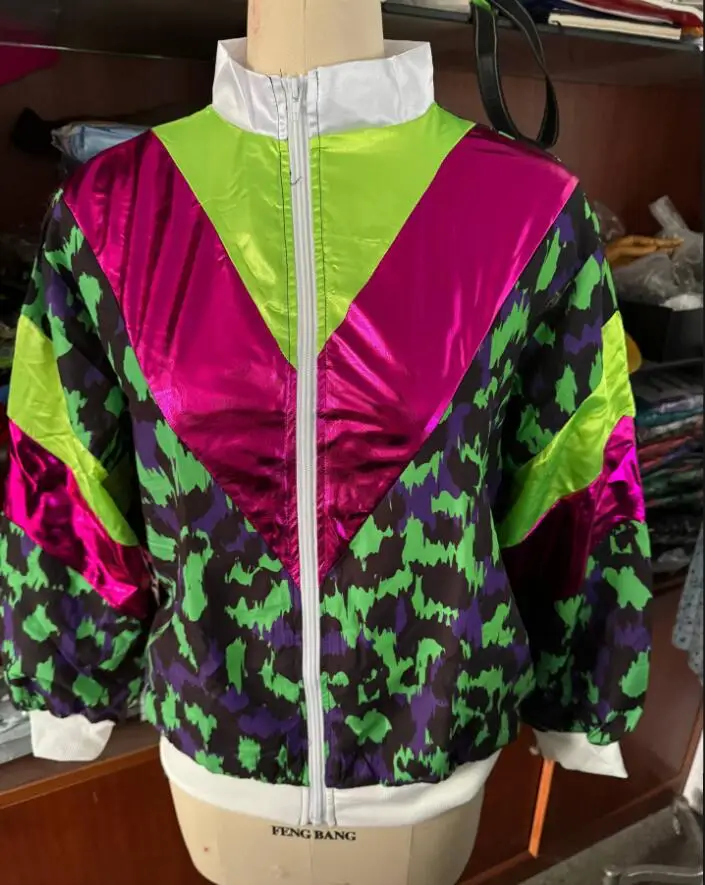 Jaren '80 Jaren '90 Verkleedkostuums voor mannen Koppels Stag Do Outfit Verkleedkostuum Hip Hop Retro Trainingspak Volwassen Jas Broek