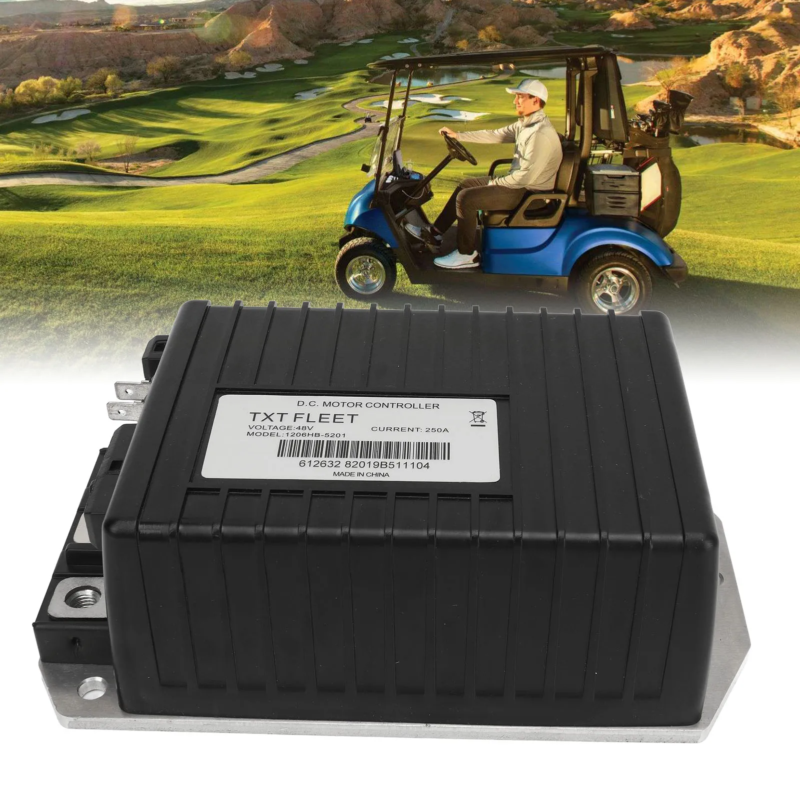 カート モーター コントローラー 48V モーター コントローラー 250A ITS スロットル入力 1206HB 5201 E‑GO Express S4 L4 の交換用