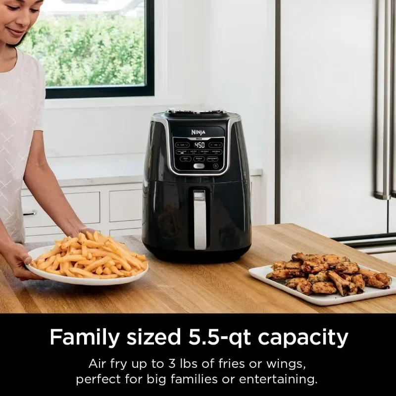 Ninja AF161 Max XL Air Fryer that Cooks, Crisps, Roasts, Bakes, Reheats and Dehydrates, with 5.5 Quart Capacity