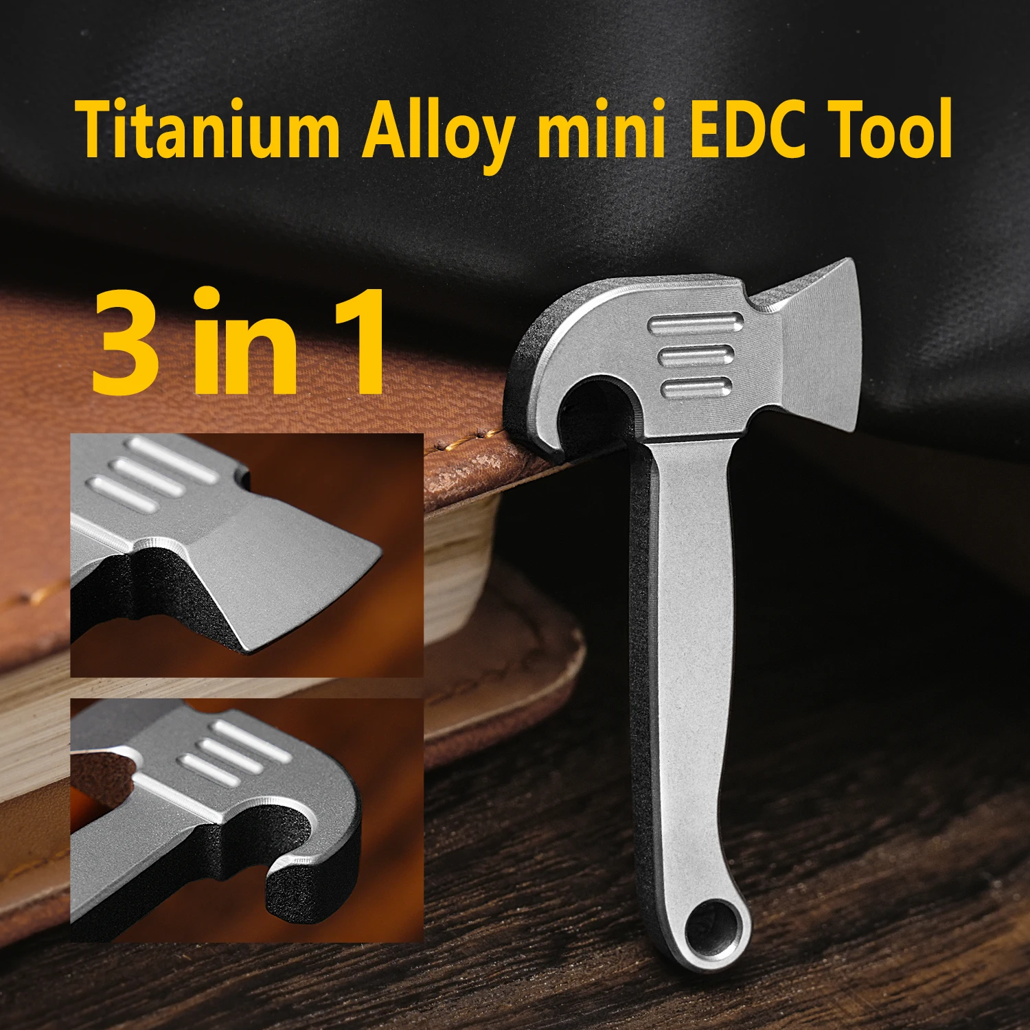 

Titanium Alloy Crowbars Pocket Multitools Mini Keychain Pendant EDC Self-defense Portable Pry Bar NEW Gray