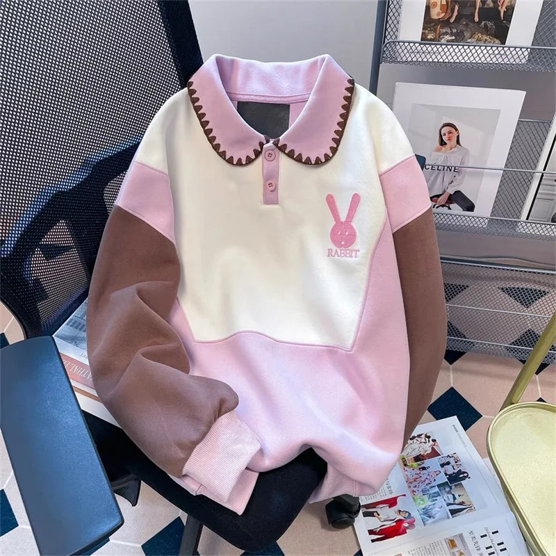 

Girls Hoodies Sweatshirts Cotton Tops Overcoat 2024 Lapel Spring Autumn Windproof Kids High Quality Children's Clothing