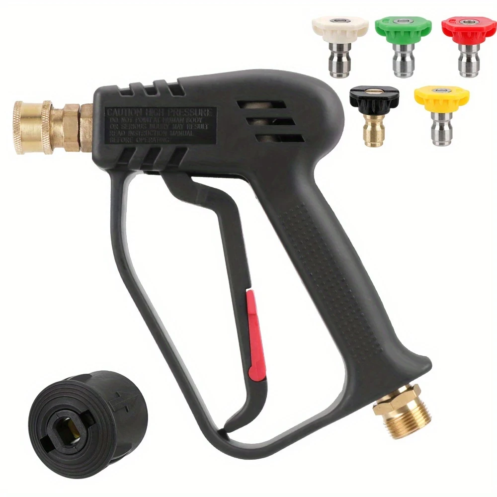 4000PSI Car Wash Pressure Gun - 5 Color Quick Connect Nozzle Kit with M22-14 Adapter for Kärcher/Nilfisk