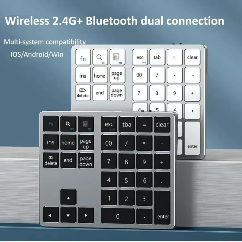 

2.4G Bluetooth Number Pad Ultra-thin Wireless Numpad USB Rechargeable Numeric Keypad for Android Window Digital Keyboard