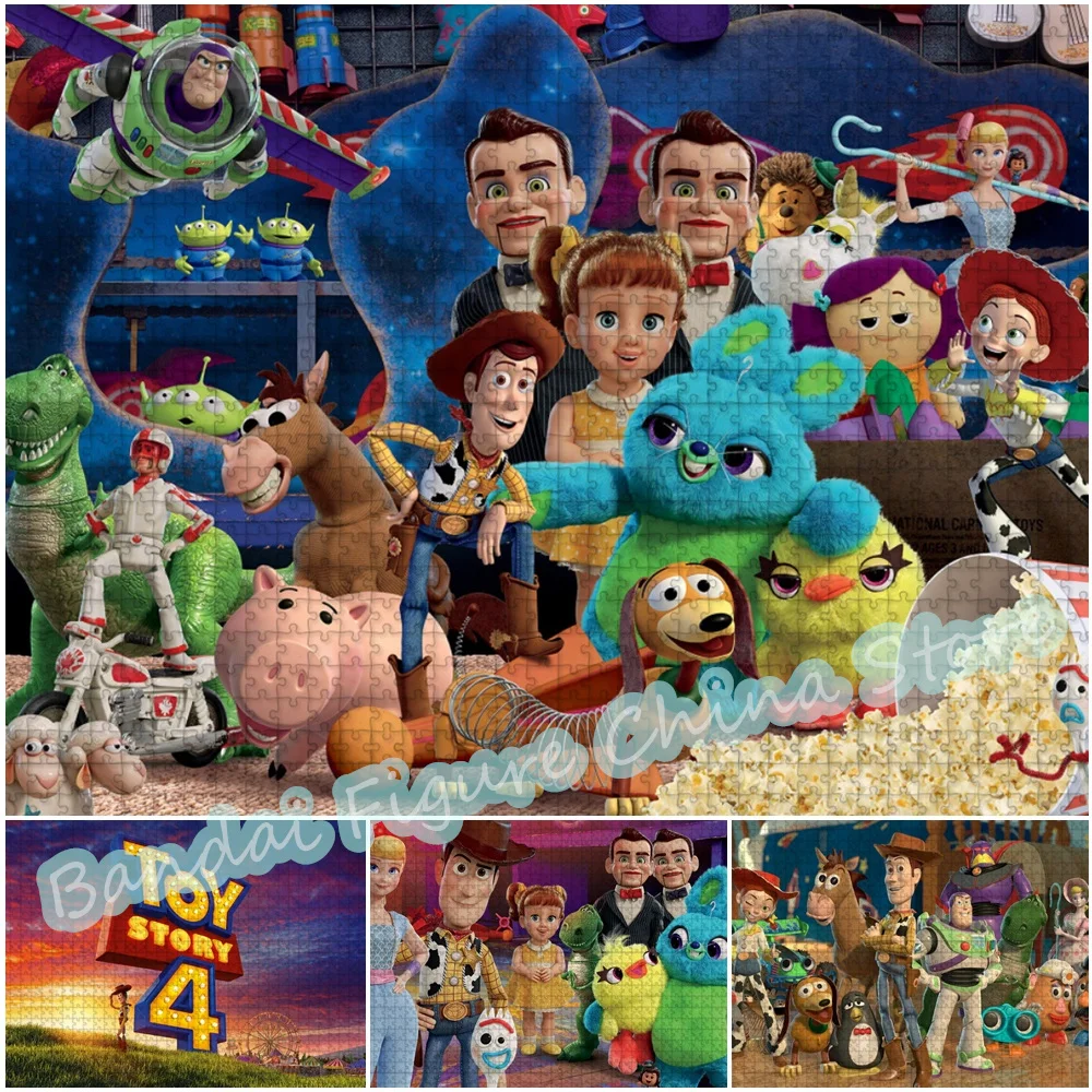 

Toys Storys Stress Relief Jigsaw Puzzle Disney Cartoon Woody Figure Print Puzzles Kids Toys Educational Intelligence Game Gifts