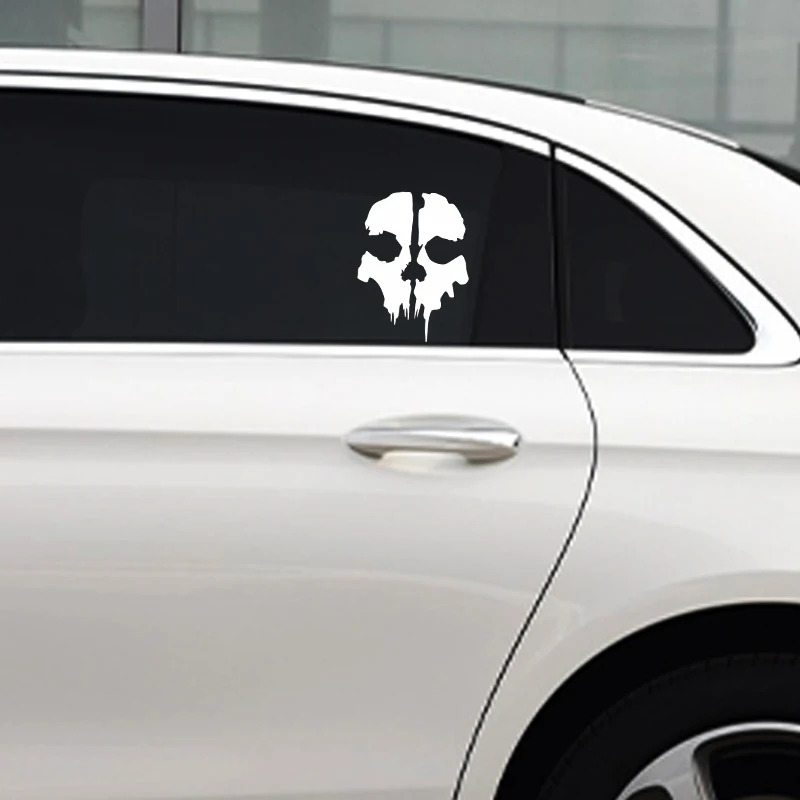 BLKUOPAR Call of Duty Ghost Head Skull Silhouette Car Sticker Waterproof Sunscreen Die Cut Windows Trunk Motorcycle Car Styling