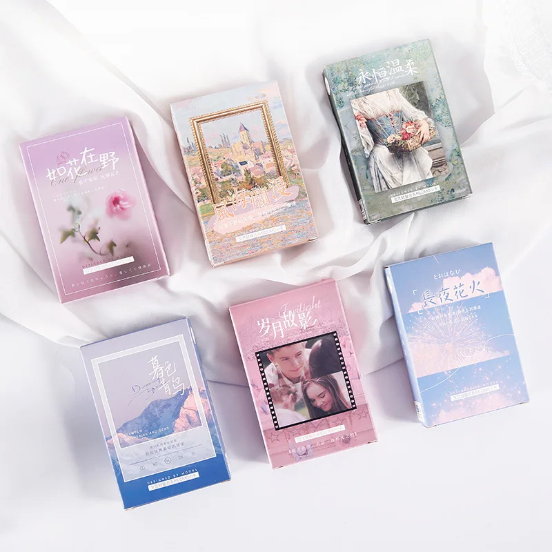 

27 Pcs/Set Between Mountain and Sea Series Lomo Card Hand Painted Retro Oil Painting Watercolor Mini Photo Card Gift Stationery