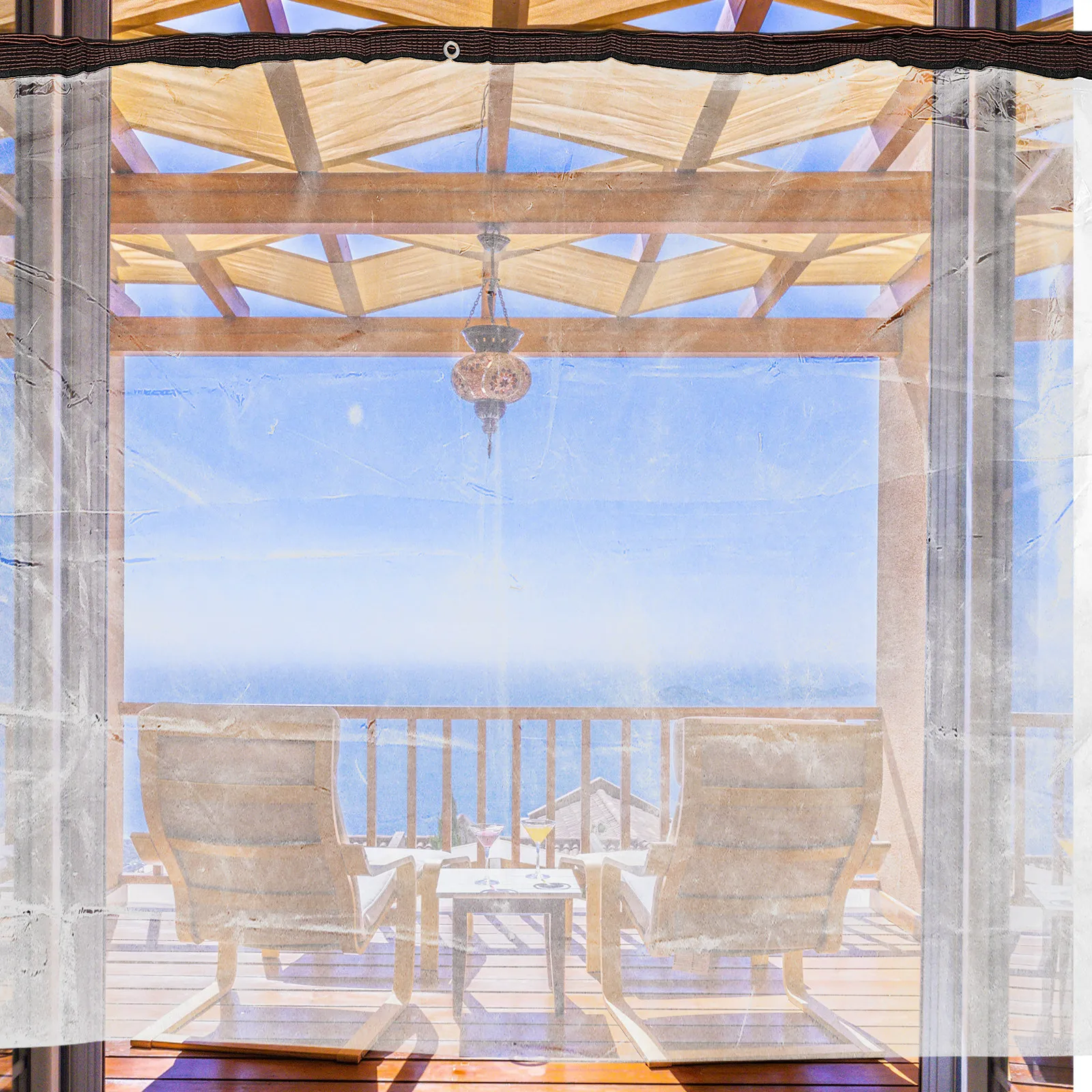Clear Transparent Waterproof Tarpaulin Curtain 117.9x78.6 Wind and Rainproof Thermal Insulation Cover Greenhouse Tarp Outdoor