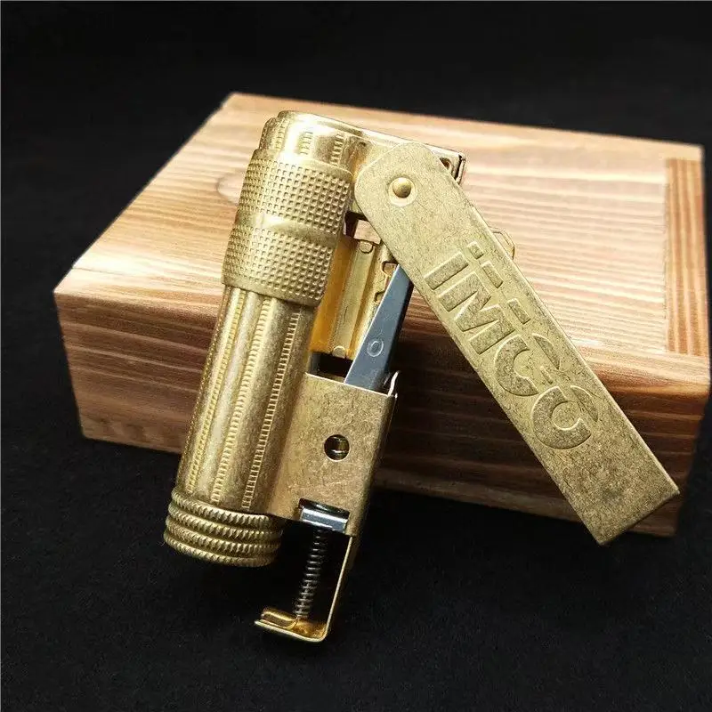 Original IMCO Lighter Old Gasolin e Flint Lighter Windproof Stainless Steel Cigarette Petrol Oil Lighter Inflated Gadgets Man view 5