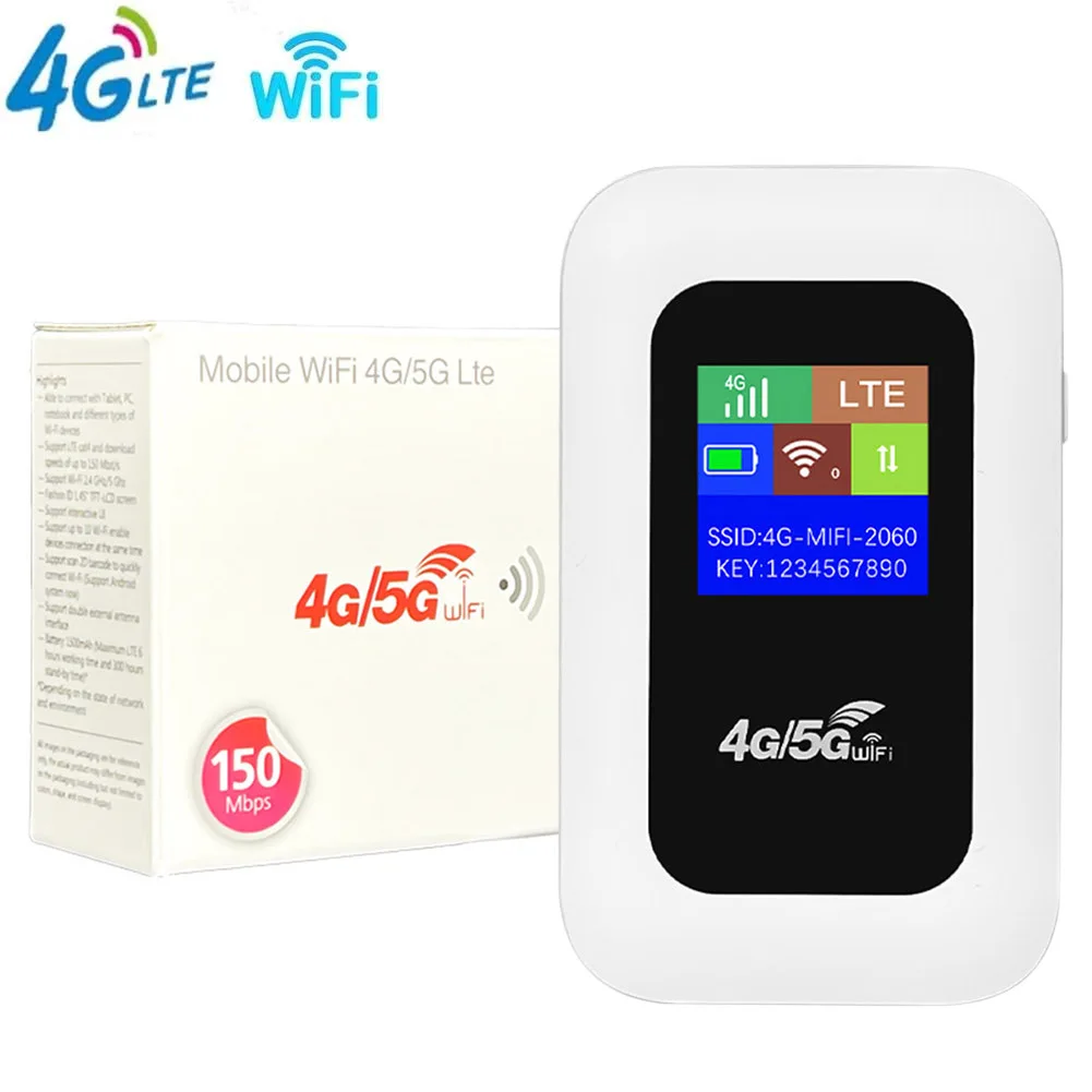 

4G LTE Wifi Router Wireless Portable Unlock MiFi Modem 150Mbps Mobile WiFi Router with Sim Card Slot Outdoor Pocket WiFi Hotspot