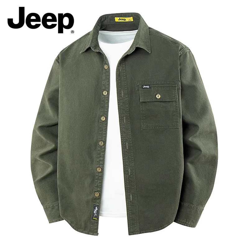 

Мужская рубашка с длинным рукавом Jeep American Classic, рубашка-куртка, функциональная куртка, прочная и долговечная.