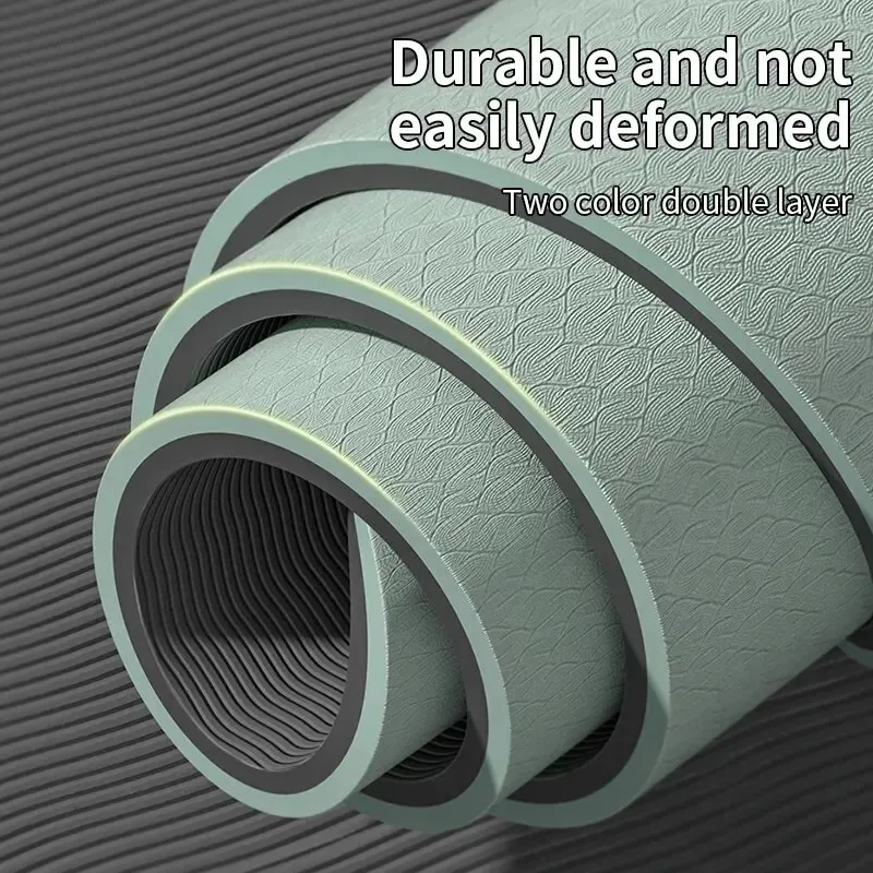 اليوغا حصيرة بيلاتيس Tpe اللياقة البدنية حصيرة 6 مللي متر سمك عدم الانزلاق اليوغا وسادة السفر اللياقة البدنية ممارسة الوسادة للنساء المنزل الصالة الرياضية الطابق تجريب #3