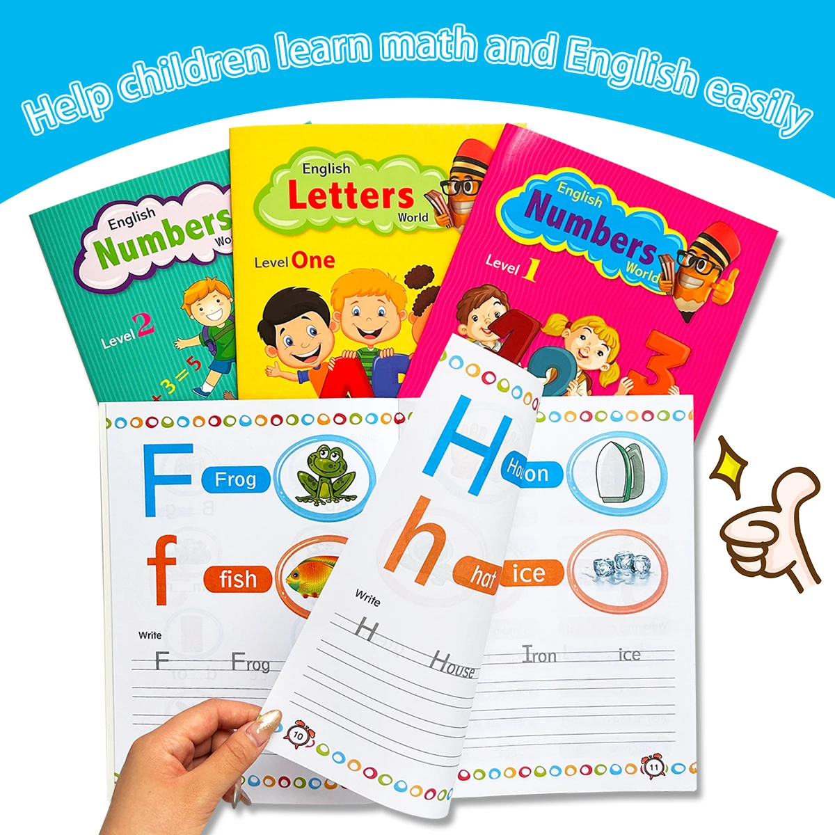 

Level 1-2,Children's English Alphanumeric Exercise book, a must-have for fun and enlightenment, for children to learn Tools
