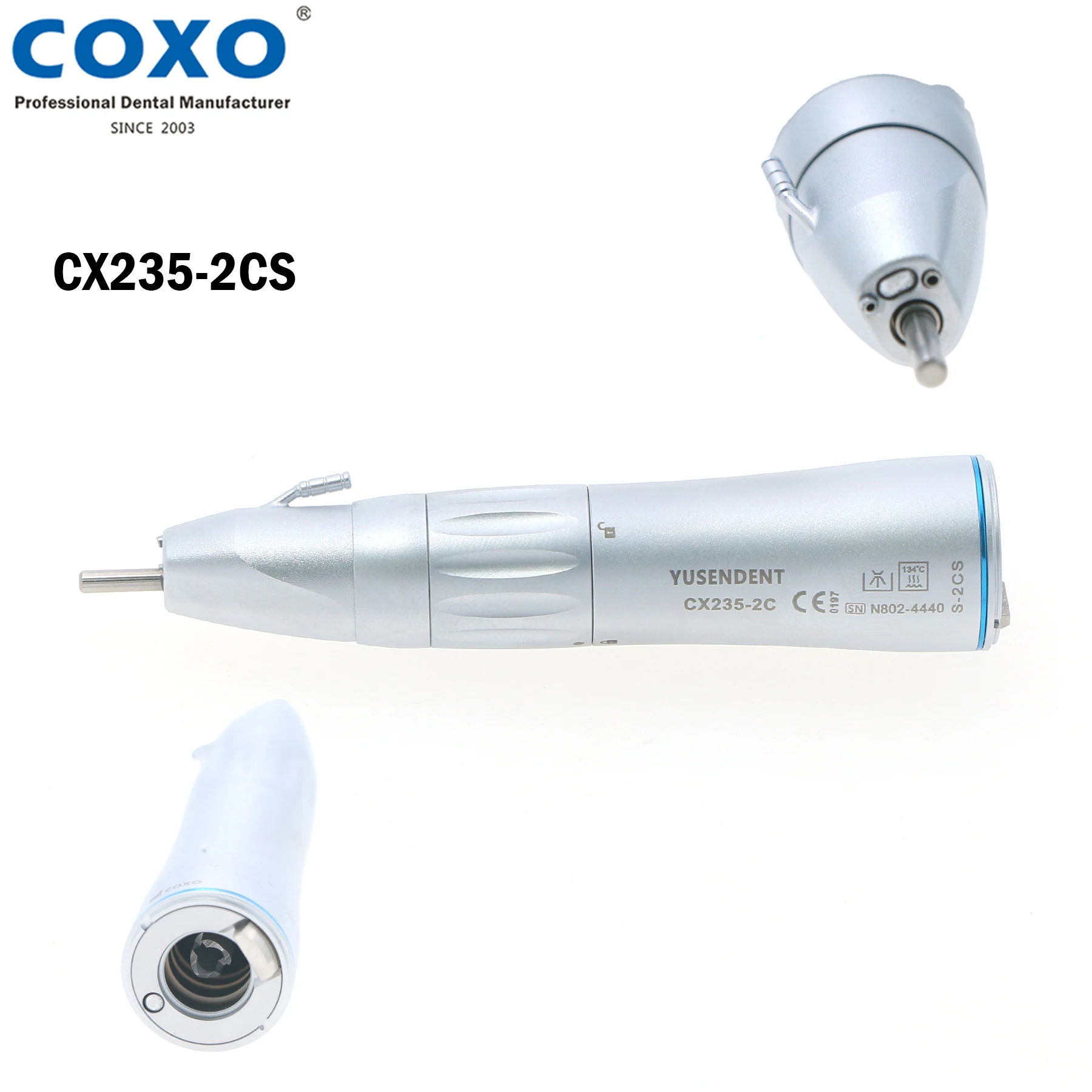 COXO Dental Surgical Handpiece 1:1 Direct Drive Straight Nose Cone CX235-2CS Surgery Electric