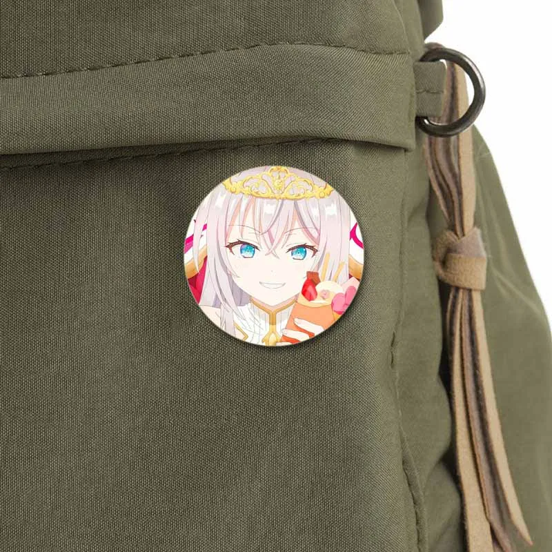 Alfinetes redondos de anime Alya às vezes esconde seus sentimentos em broches russos emblema de desenho animado fofo para mochila roupas acessórios de presente