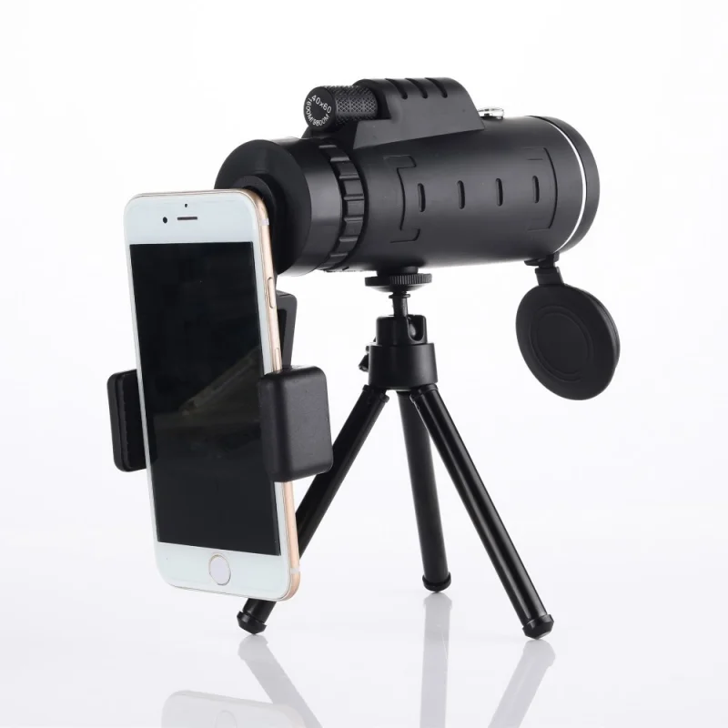 Mini télescope monoculaire de poche étanche professionnel HD, jumelles injustes de nuit, n'aime avec smartphone, chasse et camping, 40x60