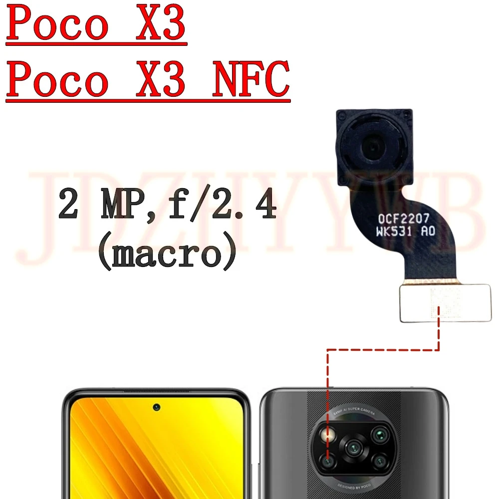 Best Quality Front Facing Selfie Camera For Xiaomi Poco X3 NFC Ultrawide Main Rear Wide Back Camera Phone Flex Cable Poco X3