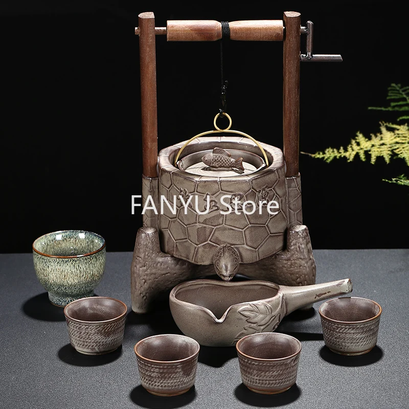 

Semi Automatic Bowl Tea Set Chinese Infuser Gift Porcelain Tea Set Kettle Luxury Maker Vintage Fincan Takımı Tableware AB50TS