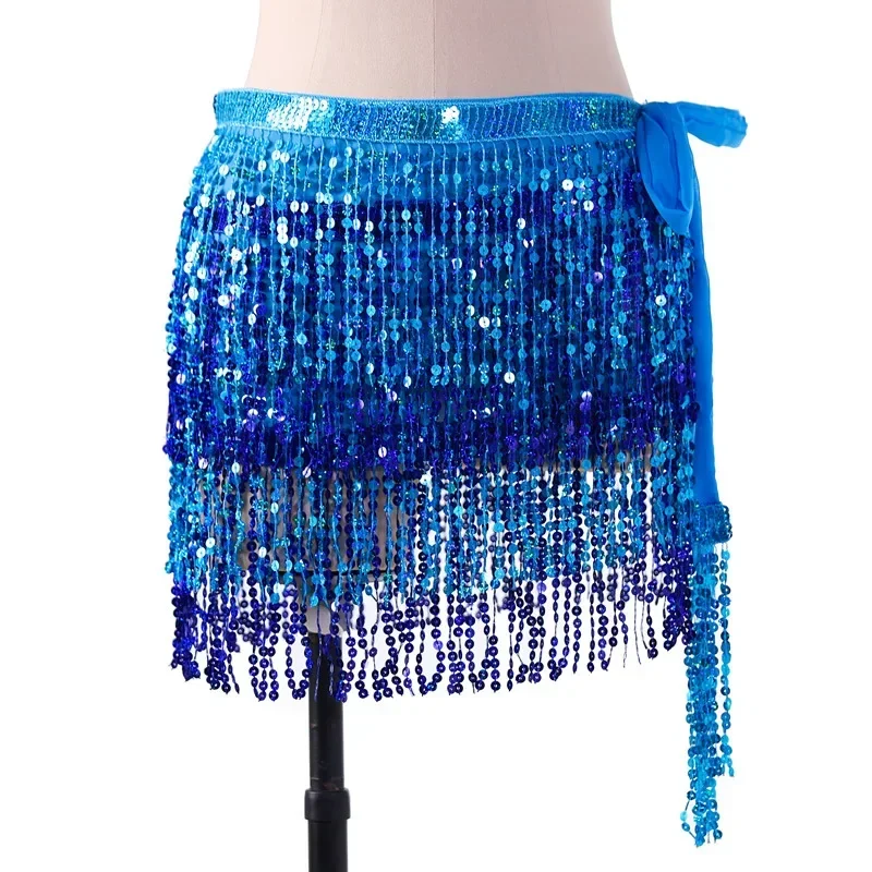 15 Colour Belly Dance Accessories Sparkly 4 Layers Tassels Belt Lady Nightclub Bar Singer Dance Club Stage Skirt Hip Scarf