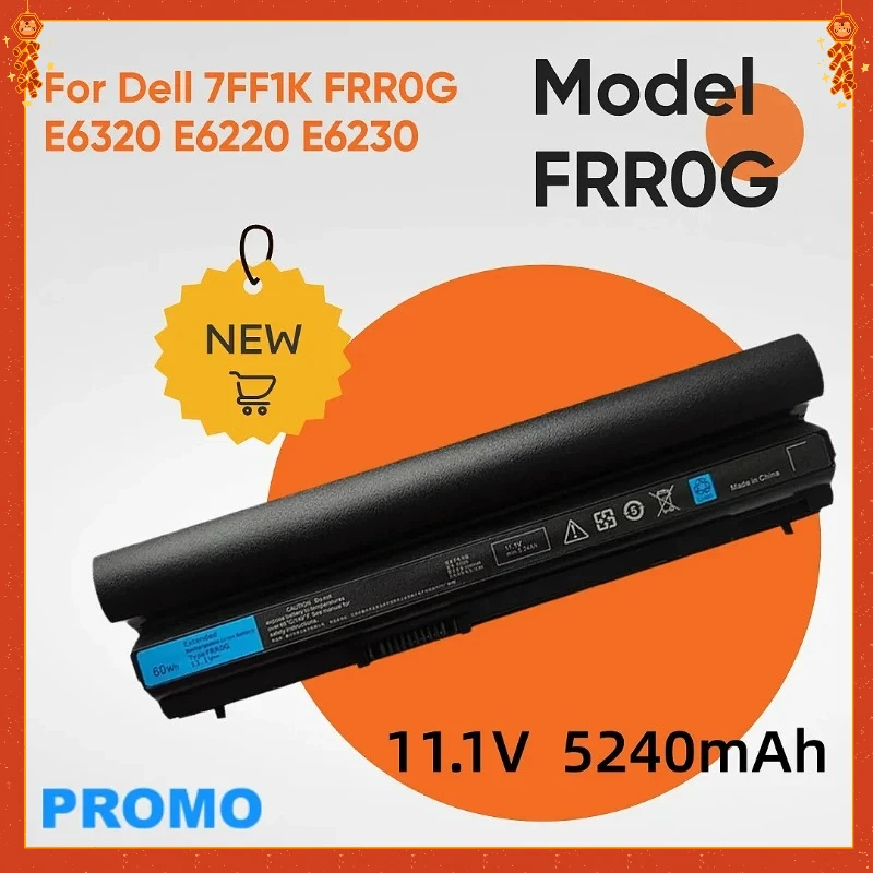 Batería de litio para baterías de portátiles Dell 7FF1K FRR0G E6320 E6220 E6230