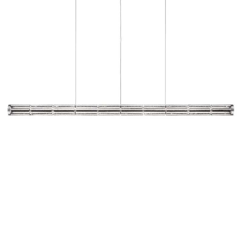 Modern LED tube pendant lamp for Art studio Restaurant deco Long LED wedge Glass Crystal Chandelier home office study lighting