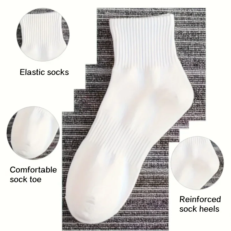 5/6 Pairs Cotton Socks, Soft And Comfortable Ankle Socks, Athletic Socks For Men And Women