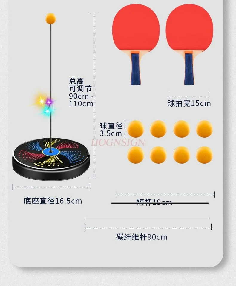 Knipperende elastische tafeltennistrainer met zachte schacht voor volwassenen en kinderen tafeltennisrackettrainer
