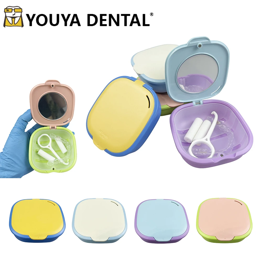 Retainer Case Mouth Guard Case With Drain Basket Breathable Portable Removable Washable Tray Teeth Aligner Braces Box