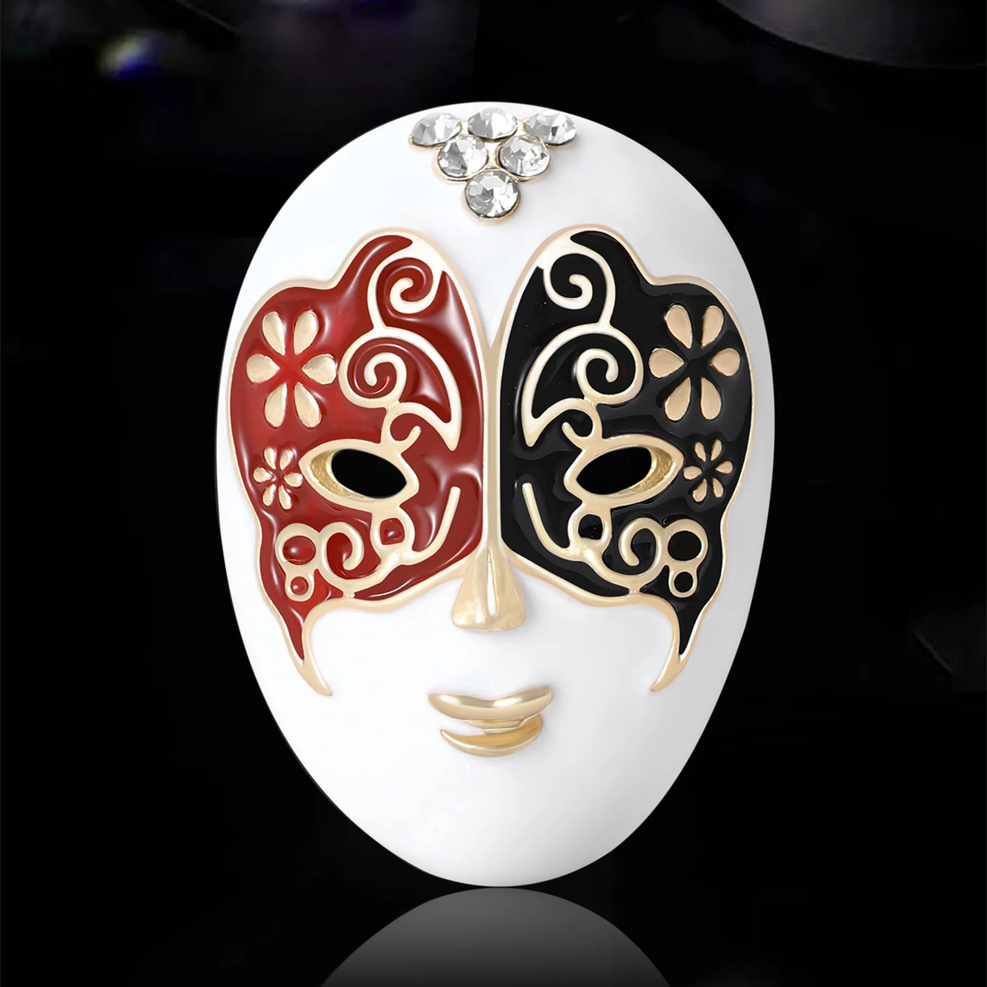 موضة المينا قناع دبابيس للنساء للجنسين حجر الراين دبابيس الوجه المفاتيح الحدث حفلة هدايا جديدة مجوهرات اكسسوارات الديكور #1