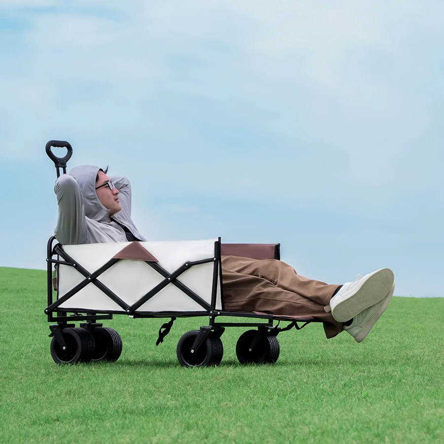 Extra Long Extender Outdoor Wagon Cart Large Capacity Utility Folding Cart Camping Picnic Trolley Beach Collapse Folding Cart image 6