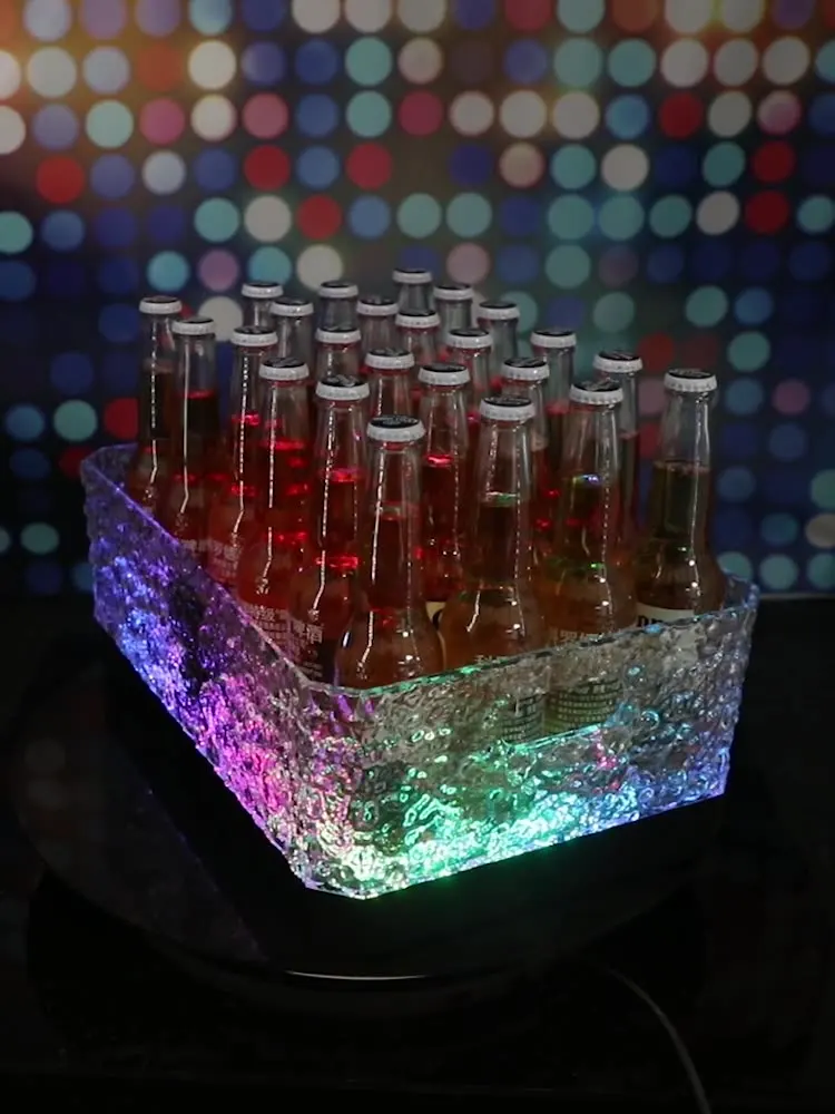 

Whisky Hielera Ingot Ice Bucket Glowing Bar KTV Champagne Bucket LED Beer Frame Cocktail Bucket 와인잔 дозатор для алкгоголя