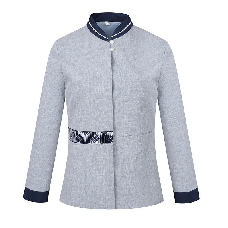 เครื่องแบบทําความสะอาดแขนยาวสําหรับผู้หญิง น้ํายาทําความสะอาดห้องพักในโรงแรมชุดทํางานสําหรับสุภาพสตรีการจัดการทรัพย์สินในฤดูใบไม้ร่วงและฤดูหนาว