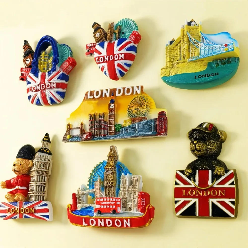 London 3D Fridge Magnets UK Tourism Souvenir Handicraft Resin Refrigerator Magnets Sticker Collection Gift Home Decoration