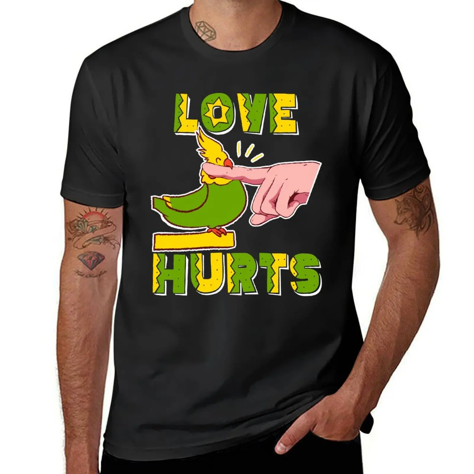 Love Hurts funny cockatiel owner , weiro bird, Cockateel lover gift T-Shirt boys animal print boys whites anime men clothings