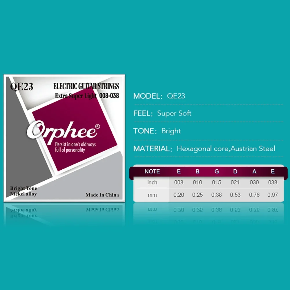 سلسلة orfee-QE أوتار الغيتار الكهربائي ، مجموعة خيوط الغيتار المعدنية الاحترافية ، سبائك النيكل المطلية ، إكسسوارات الغيتار