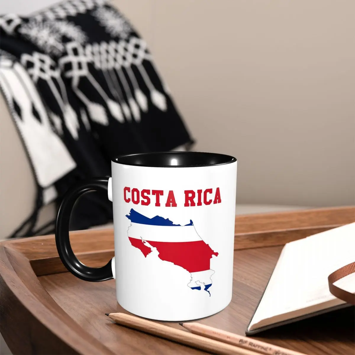 Costa Rica Flag Graphic Mug Funny Ceramic Coffee Cups Tea Mugs Milk Cup Drinkware Gift for Friends