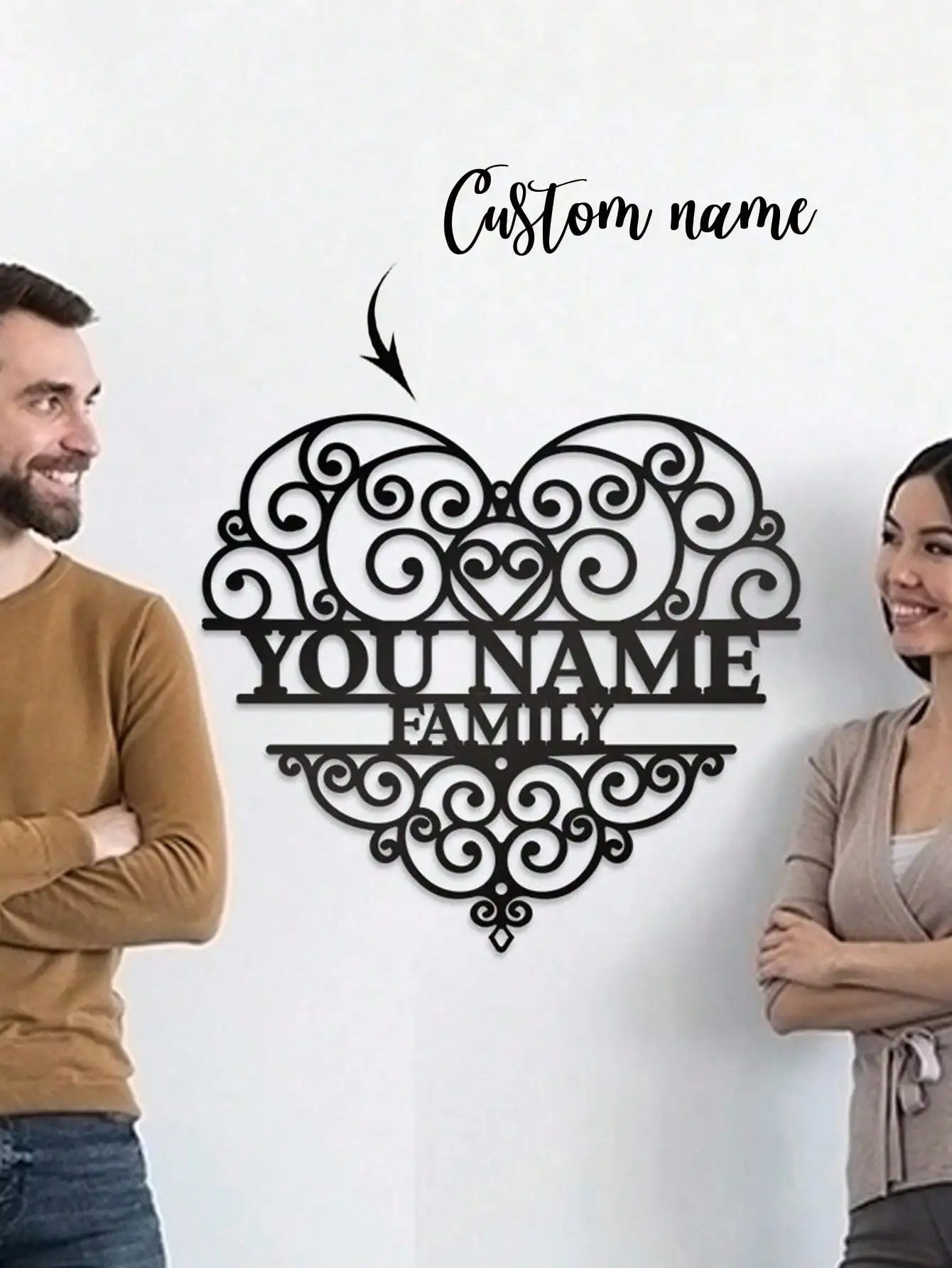 

Custom Mr Mrs Name Ring, Iron Wedding Band, Anniversary Gift, Horse Design, Personalized Date