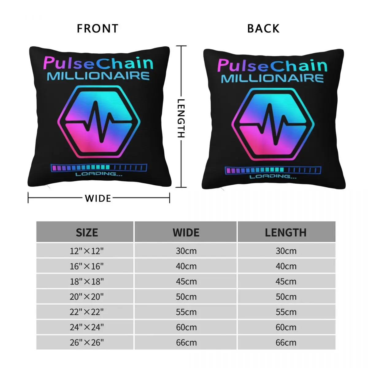 PulseChain Crypto HEX Cryptocurrency Square Pillowcase Polyester Linen Velvet Printed Decor Pillow Case Sofa Seater Cushion Case