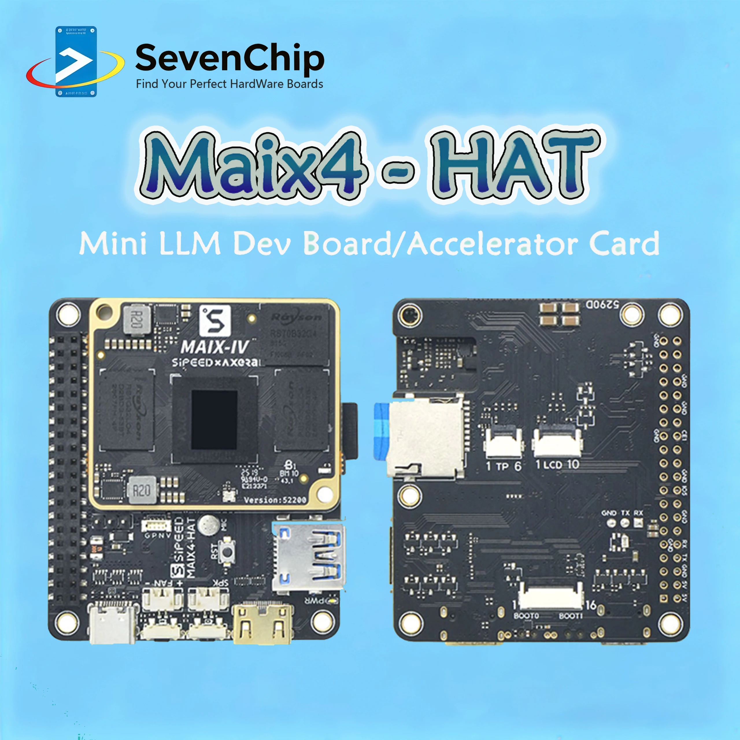 Sipeed Maix4-HAT / AX650C Core Board Optional Rapberry Pi 5 AI HAT Beat Hailo8 18T Multimodal LLM deepseek Accelerator Card