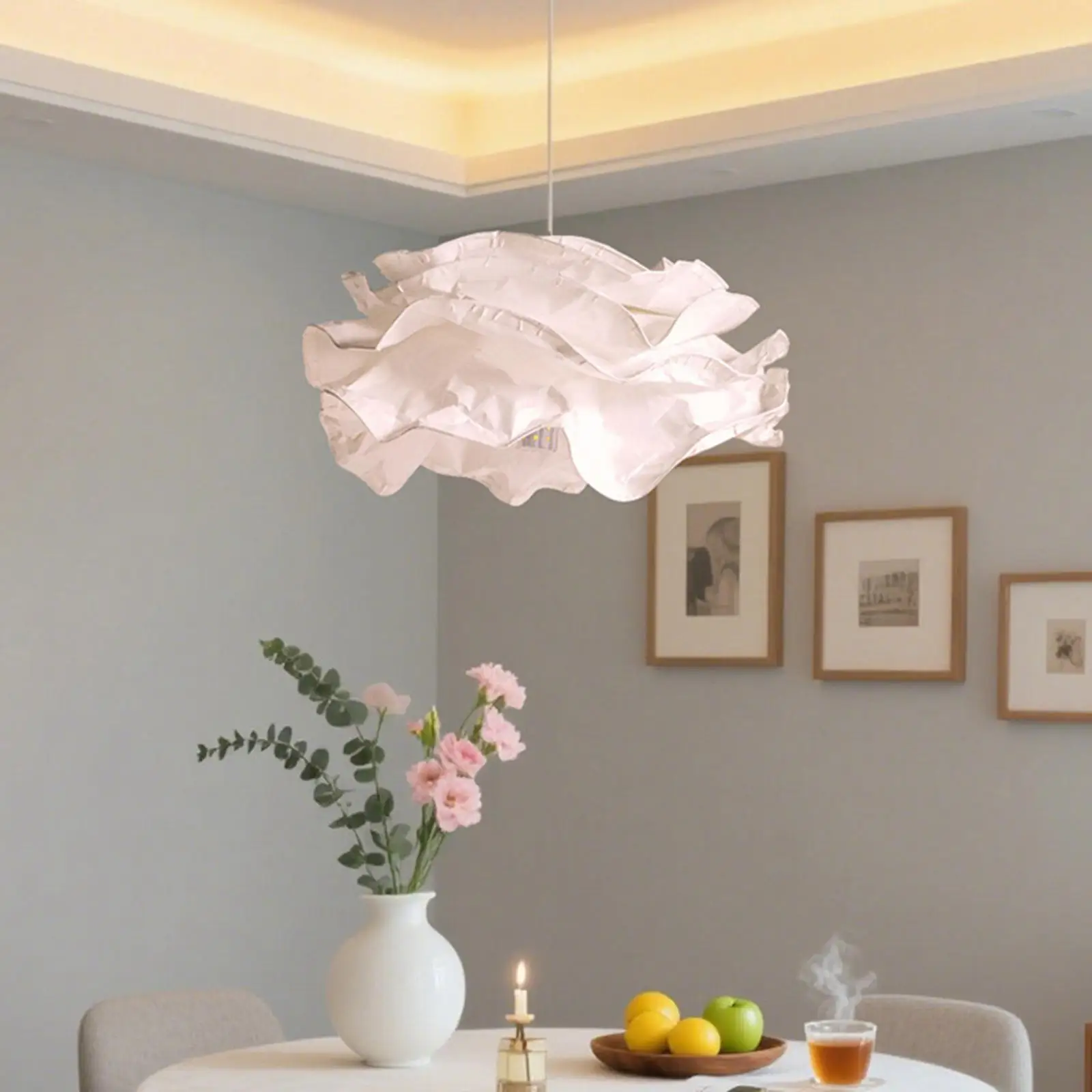 Cloud Shaped Paper Lamp Shade Lightweight Pendant Lighting Cover Nordic Decor for Bedroom Wedding