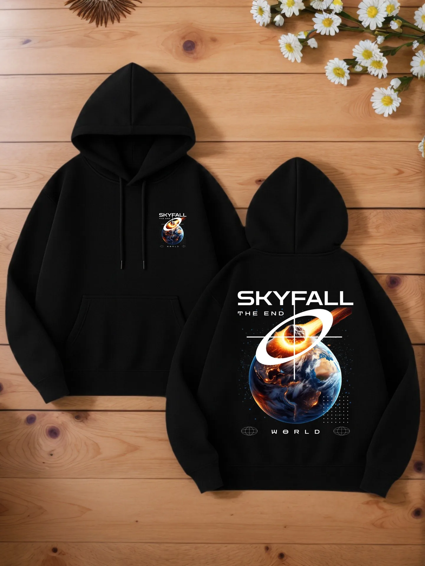 

Мужская толстовка с рисунком Skyfall — конечный принт, стиль уличной одежды, смесь хлопка, для молодых мужчин, для повседневной носки