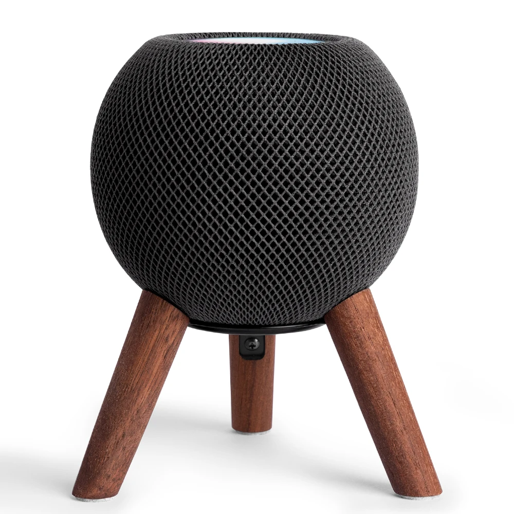 CornerMM-Support en bois véritable pour mini haut-parleur HomePod, S6 en bois avec cadre en métal, décoration de chambre, cadeau d\'anniversaire