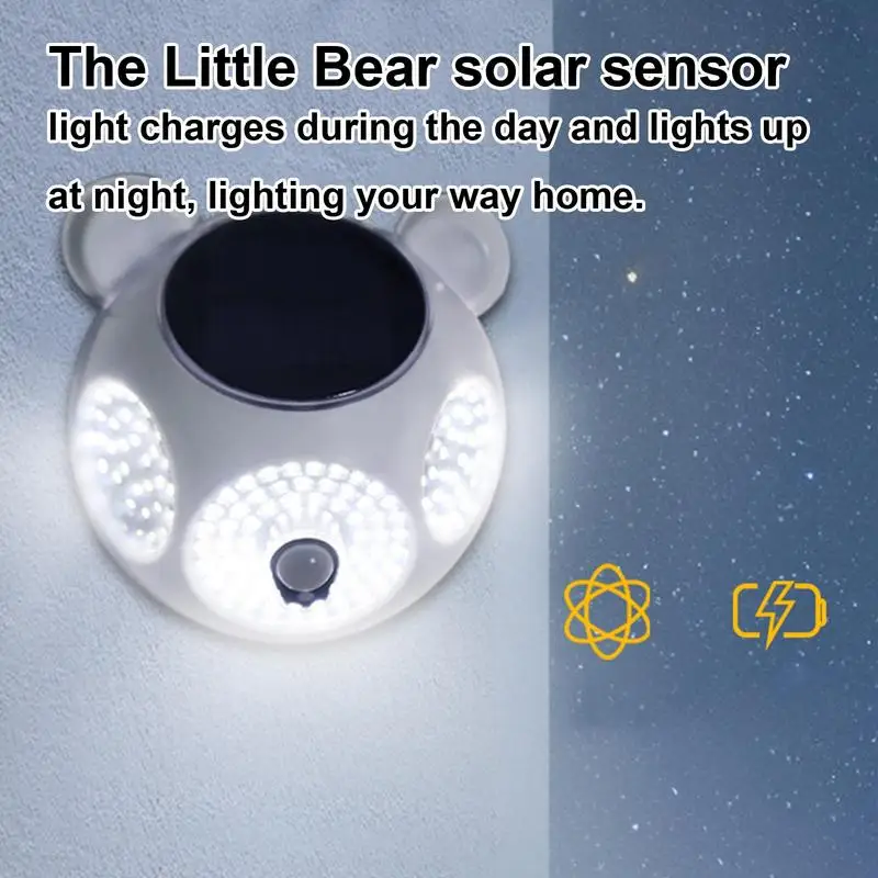 Motion Sensor Outdoor Lights Solar Bear Shaped Sensitive Motion Sensor Outdoor Lights Magnetic Solar Sensor Light 1800mAh Large