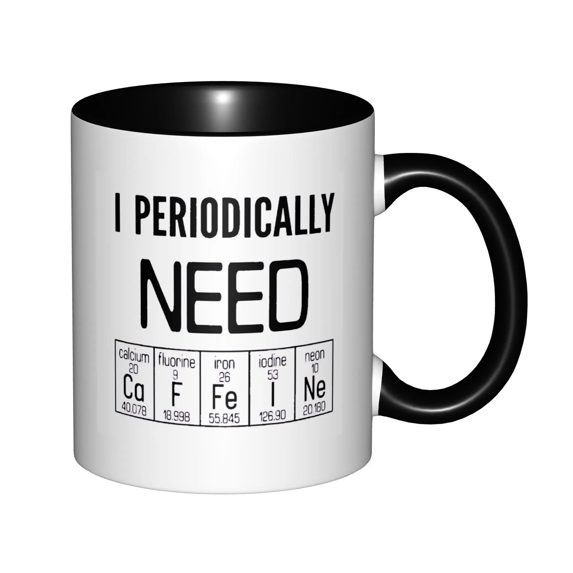 

I Periodically Need Caffeine Mugs With Black Handle Birthday Coffee Mugs Ceramic Tea Cups 11oz