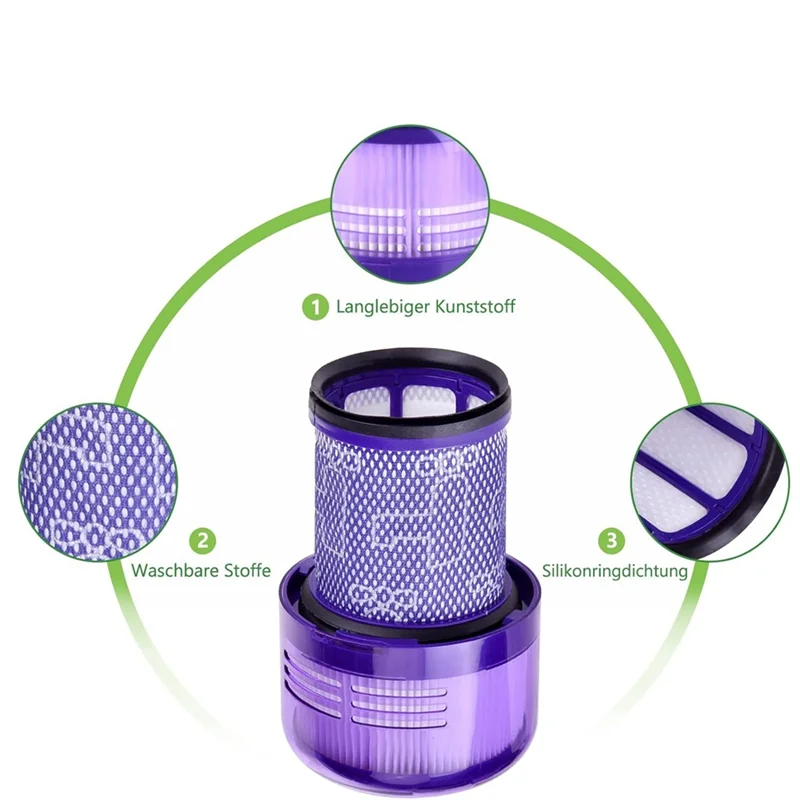 YCOC-For Dyson V12 Detect Slim Roller Brushes, Vacuum Cleaner Roll Floor Nozzle Accessories With HEPA Filter